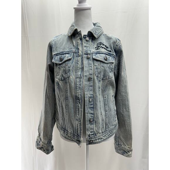 Harley-Davidson Rose & Thorn Bling Denim Jacket XS - Picture 1 of 7